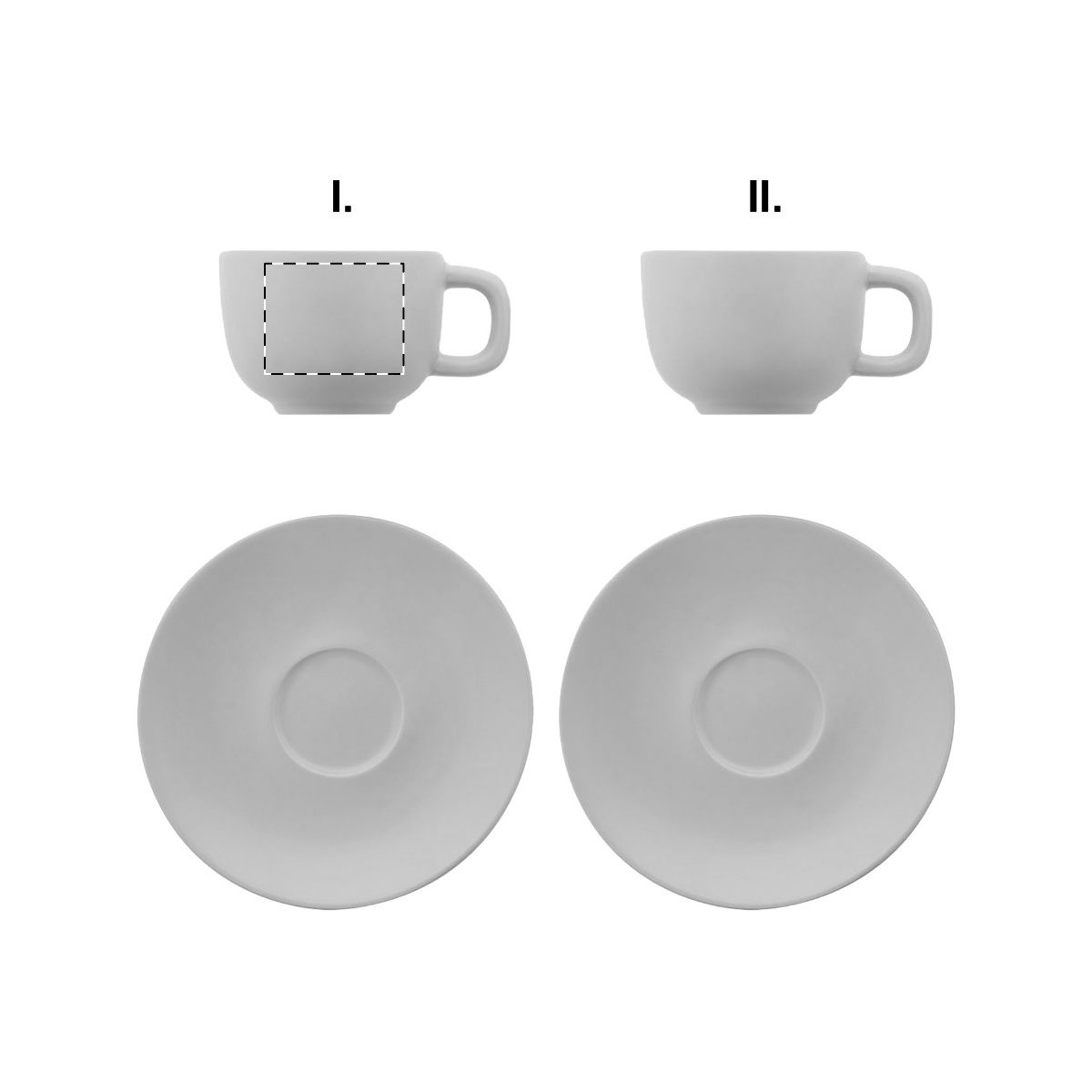 Tasse 1 - für Rechtshänder (40 x 20 mm)