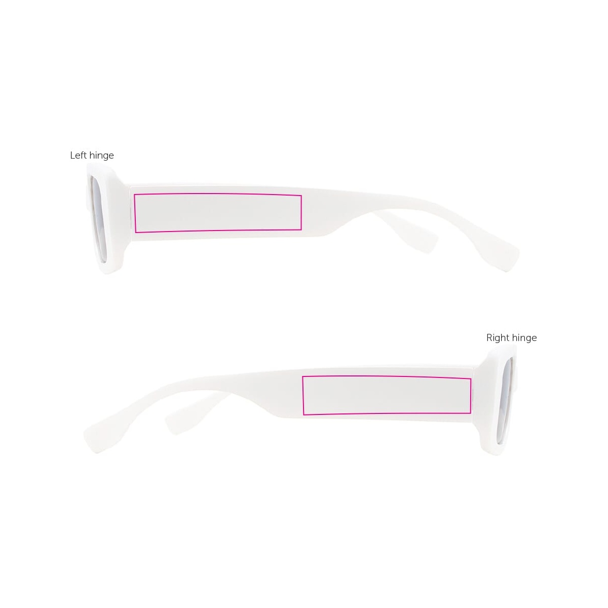 1 cm vom linken und rechten Scharnier (14 x 60 mm)