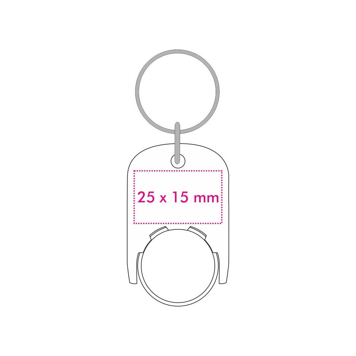 Halter Rückseite (2,5 x 1,5 cm)