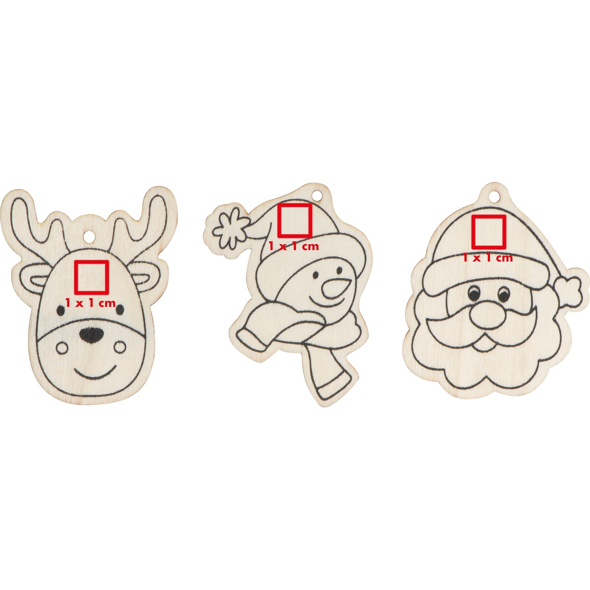 Auf der Holzoberfläche (1 x 1 cm)