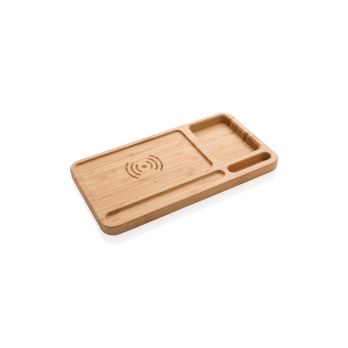 Bambus Schreibtisch-Organizer mit 5W Wireless Charger