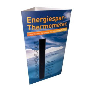 Energiesparthermometer-Tischaufsteller, hochkant