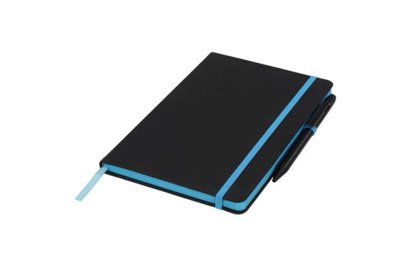 Noir Edge A5 Notizbuch mit farbigem Rand - schwarz, blau 