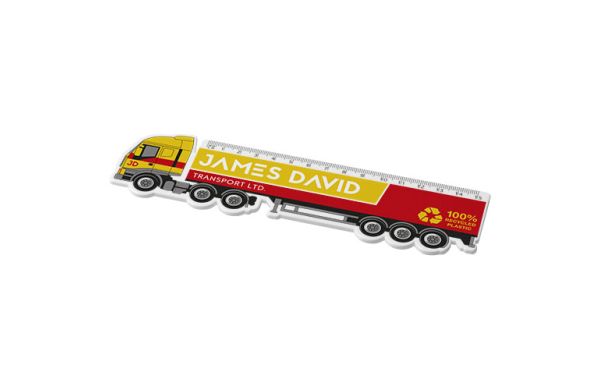 Tait 15 cm LKW-förmiges Lineal aus Recycling-Kunststoff - weiss 