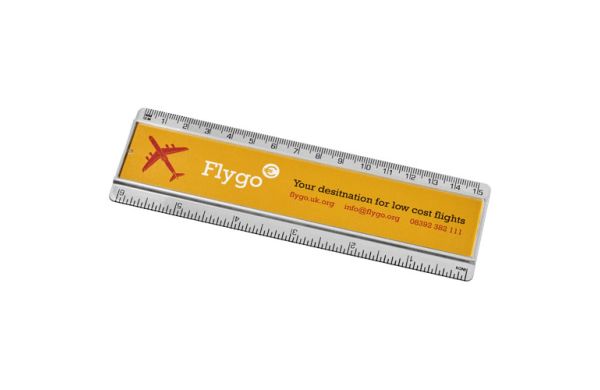 Ellison 15 cm Kunststofflineal mit Papiereinlage - transparent klar 