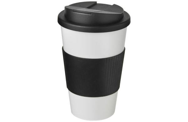 Americano® 350 ml Isolierbecher mit Schutzring & auslaufsicherem Schraubverschluss - weiss, schwarz 
