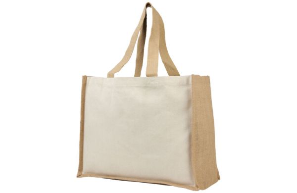 Varai 320 g/m Canvas und Jute Einkaufstasche 23L - natural, natur 