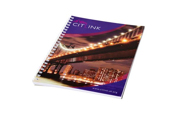 Desk-Mate® A4 Notizbuch mit Spiralbindung - weiss 
