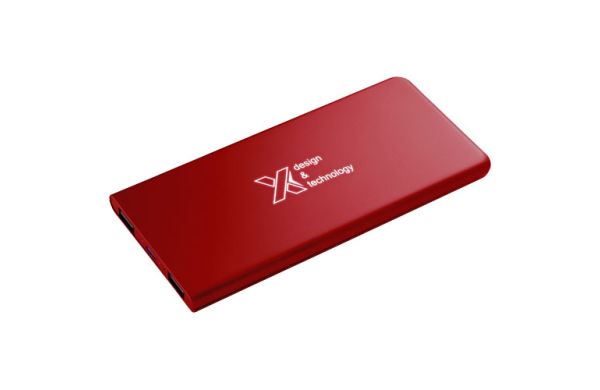 SCX.design P15 5000 mAh Powerbank mit Leuchtlogo - Mid red 