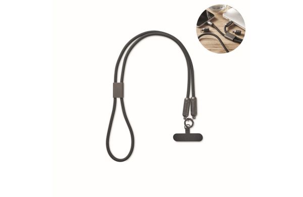 SHAKA 60W Lanyard-Ladekabel, schwarz