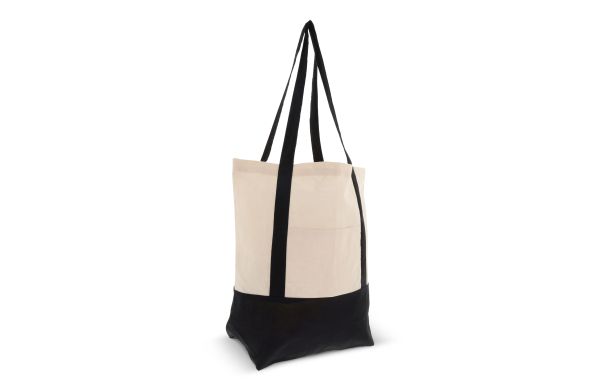 Einkaufstasche aus Baumwolle OEKO-TEX® 140g-m² 40x10x35cm, schwarz