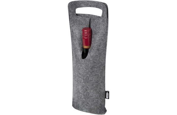 Felta 75cl Weinbeutel aus GRS recyceltem Filz, mittelgrau