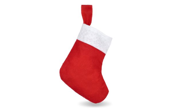 Filz-Weihnachtsstrumpf 24cm, weiss/rot
