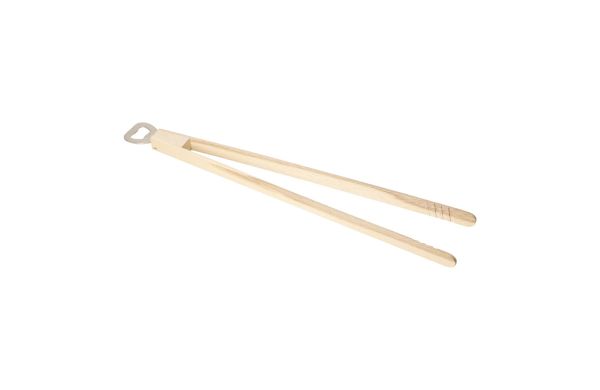 Holz-Grillzange "Opener" mit Kapselheber, 43 cm, beige