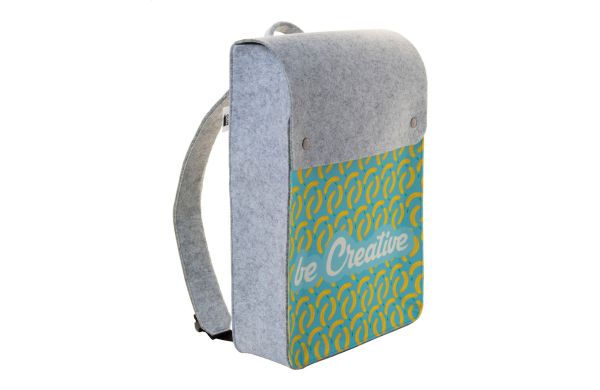 individueller RPET Rucksack CreaFelt Back II, weiss