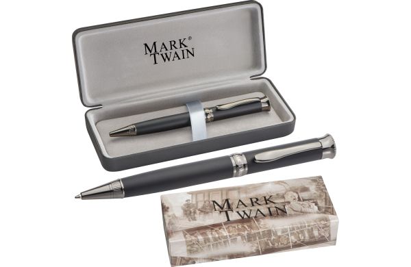 Mark Twain Kugelschreiber aus Metall - schwarz