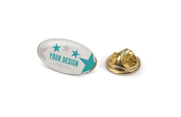 Metall Pin oval 20x12mm, gold satin