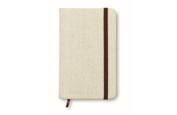 0 DIN A6 Notizbuch mit Canvas - beige