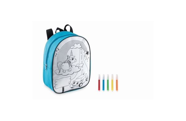 BACKSKETCHY Rucksack mit 5 Filzstiften - türkis