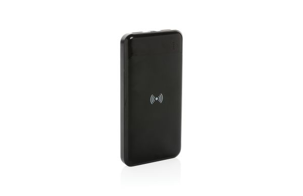 Wireless Powerbank aus RCS Standard recyceltem Kunststoff/schwarz