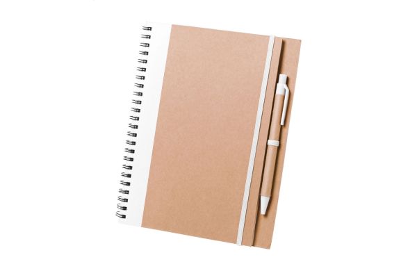 Platanus A5 Notizbuch, weiss/natur