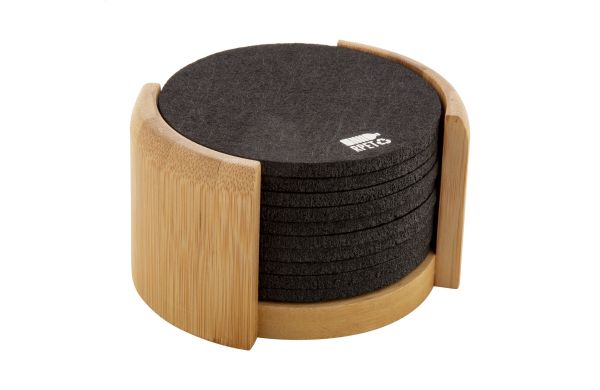 RPET Untersetzer-Set Chiang, schwarz