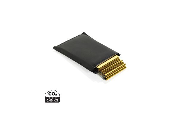 Solra-Rettungsdecke in RCS-Tasche aus recyceltem RPET, schwarz