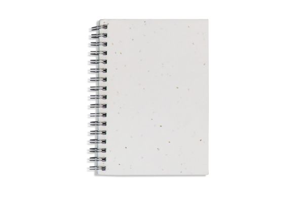 Spiral-Notizbuch aus Saatgutpapier, weiss