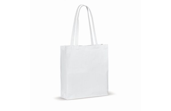 Tasche aus recycelter Baumwolle 140g-m² 38x10x42cm, weiss