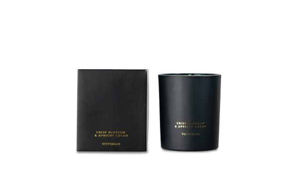 Viktorian Knusprige Blüte und Aprikosencreme Kerze, schwarz