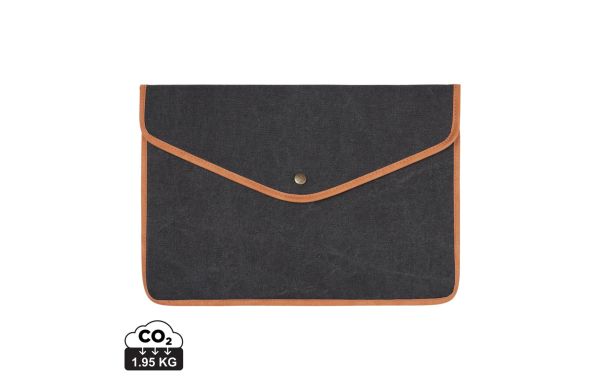 VINGA Bosler 16" Laptop-Tasche aus GRS recyceltem Canvas, schwarz