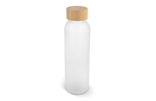 Wasserflasche Glas & Bambus 500ml, weiss