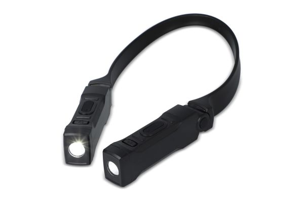 Wiederaufladbare, freihändige Nackentaschenlampe, schwarz