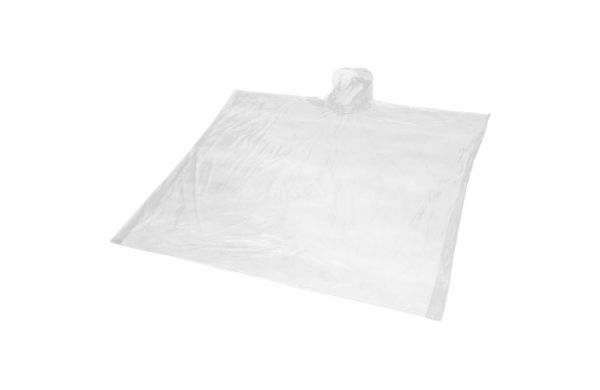 Mayan Regenponcho mit Aufbewahrungstasche aus recyceltem Kunststoff - weiss 