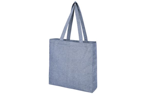 Pheebs 210 g/m² recycelte Tragetasche mit Seitenfalten 13L - heather blau 