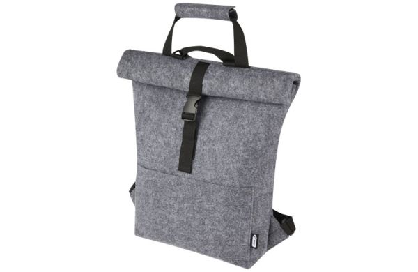 Felta Fahrradtasche aus GRS-recyceltem Filz 13 L - mittelgrau 