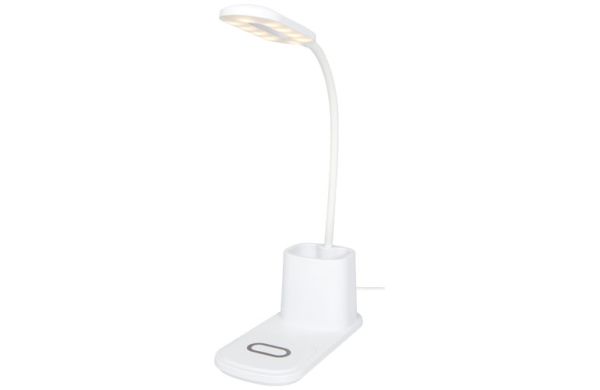 Bright Schreibtischlampe und Organizer mit kabellosem Ladegerät - weiss 