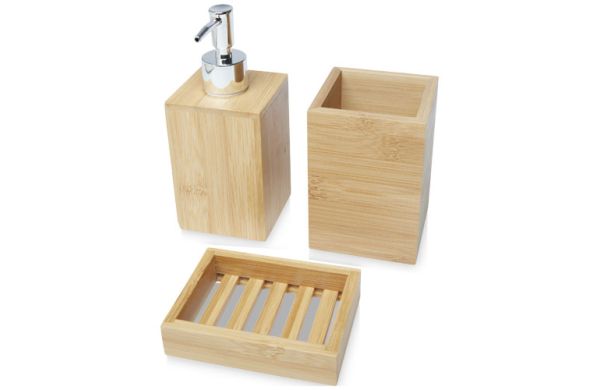 Hedon 3-teiliges Bambus Badezimmer-Set - natural 