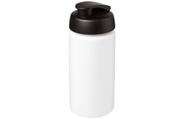 Baseline® Plus grip 500 ml Sportflasche mit Klappdeckel - weiss, schwarz 