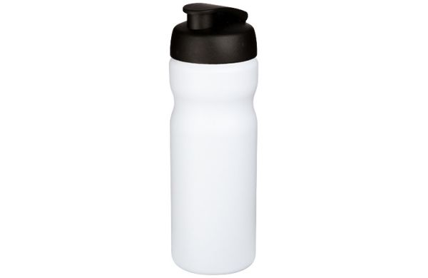 Baseline® Plus 650 ml Sportflasche mit Klappdeckel - weiss, schwarz 