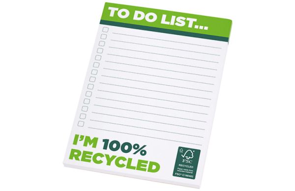 Desk-Mate® A6 recycelter Notizblock - weiss 