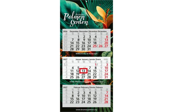 3-Monatskalender Mehrblock Profil 3 Recycling-Kalendariumspapier Schrift leicht