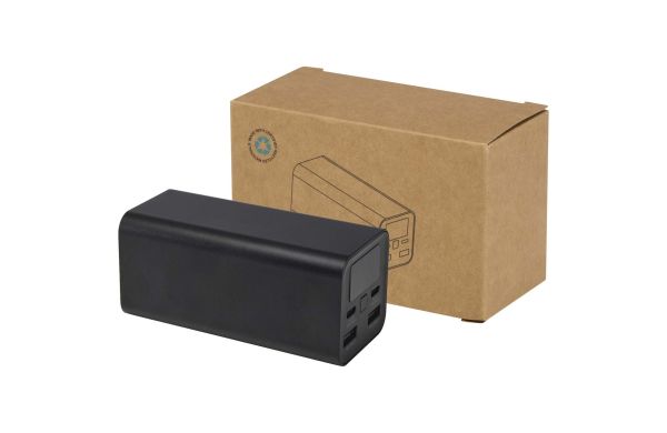 Acamar 70 W 20.000 mAh Laptop Powerbank aus recyceltem Aluminium, schwarz
