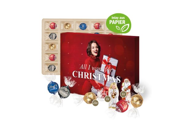 Adventskalender Lindt Lindor Inlay aus Papierfaser