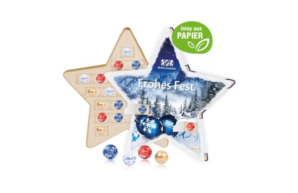 Adventskalender Lindt Stern Inlay aus Papierfaser