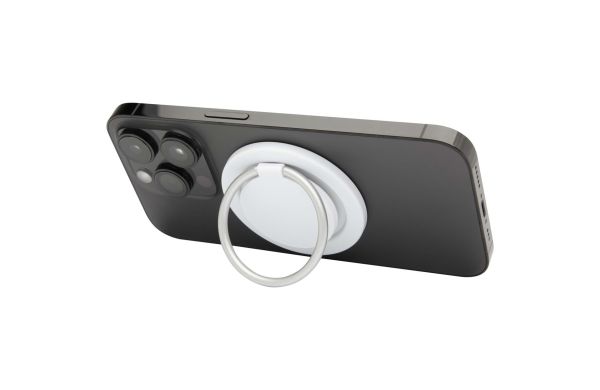 Albali Magnetische Smartphonehalterung  aus recyceltem Kunststoff mit Ringständer, weiss