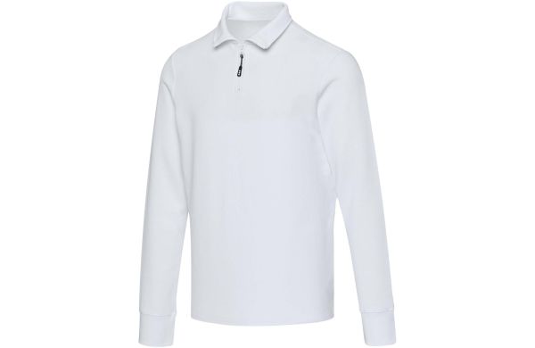 Apollo 245 g/m² Langarm Poloshirt Unisex mit Reißverschluss, weiss, XS