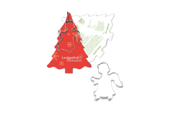 Backförmchen mit Rezeptblock Tannenbaum