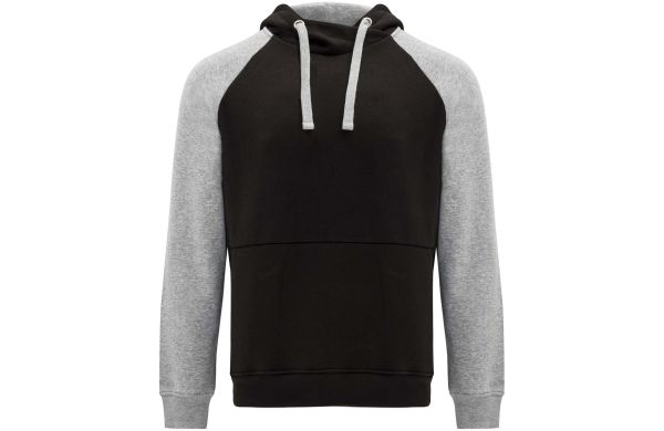 Badet zweifarbiger Kapuzenpullover Unisex, schwarz, XS
