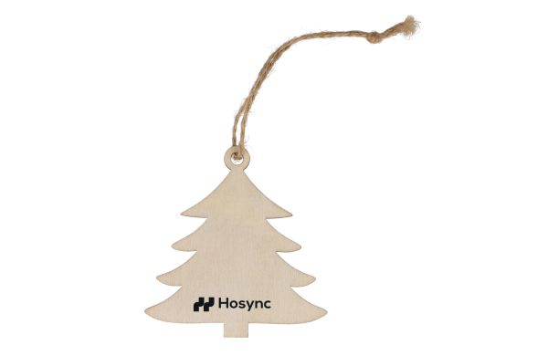 Baumförmiges Weihnachtsornament aus Holz, natur